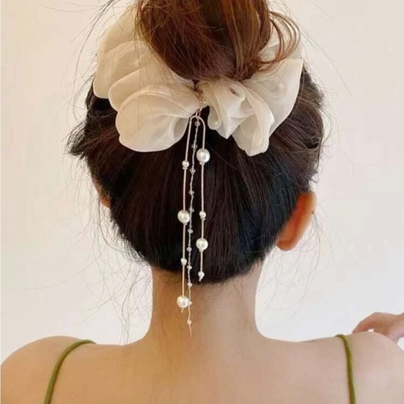 Pearl Detail Hair Scrunchie - Picture 4 of 4